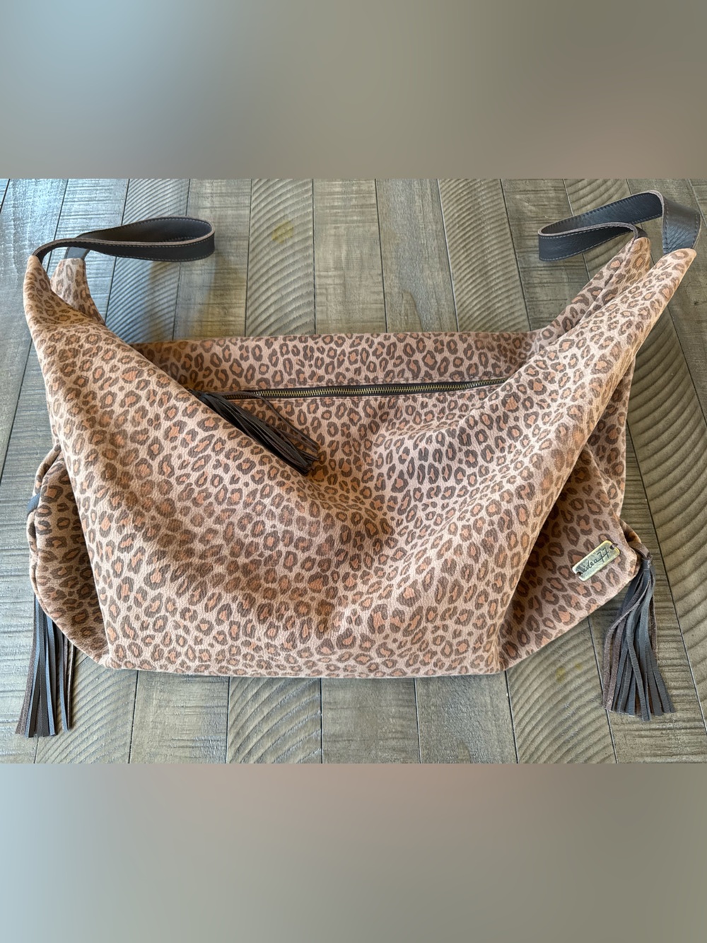 Idea77 Leopard Print Slouchy Hobo Oversized Tote Bag - Shoulder Bag - Picture 9 of 16
